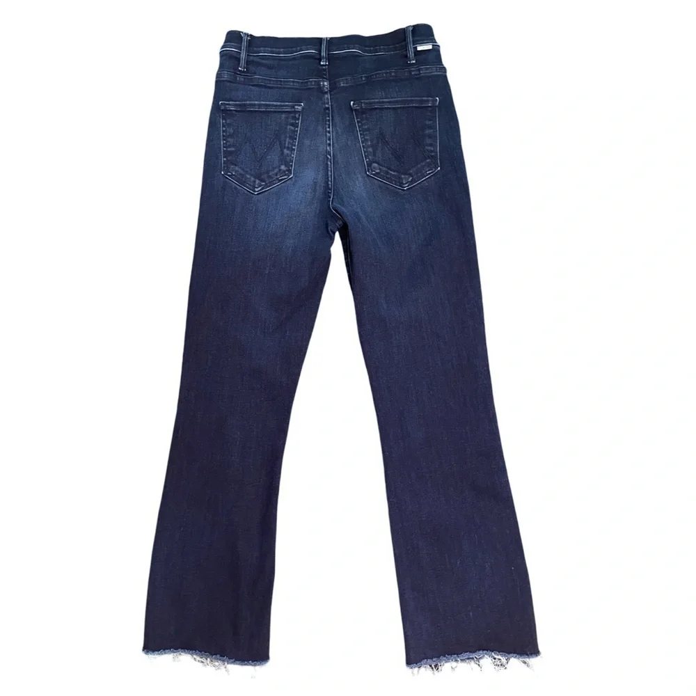 MOTHER The Hustler Ankle Fray Howling at the Disco Ball Dark Blue Denim Size 28 - Picture 5 of 14